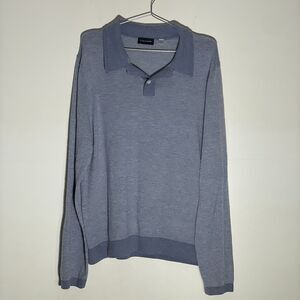 TAHARI Polo Mens XL Sweater Blue Luxury Pullover Long Sleeve